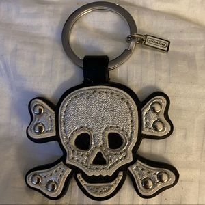 Coach leather skull keychain never used